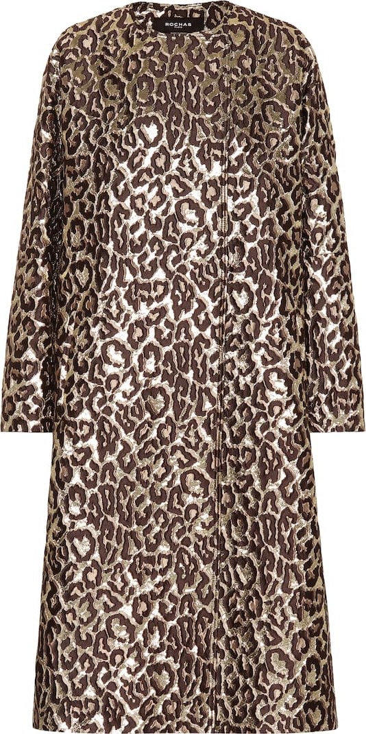 ROCHAS Oxford leopard brocade coat