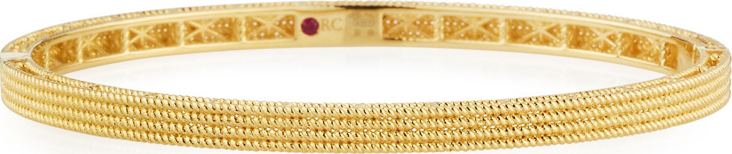 Roberto Coin Symphony Collection Gold Stacked Barocco Bangle in 18K Rose Gold