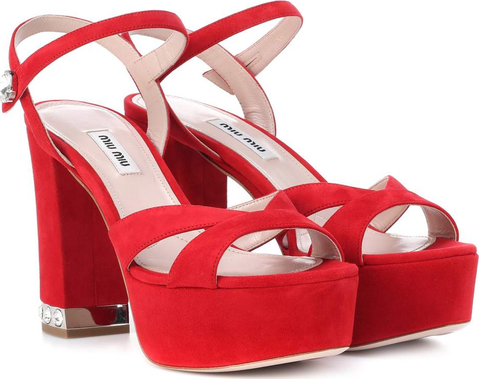 Miu Miu Suede plateau sandals