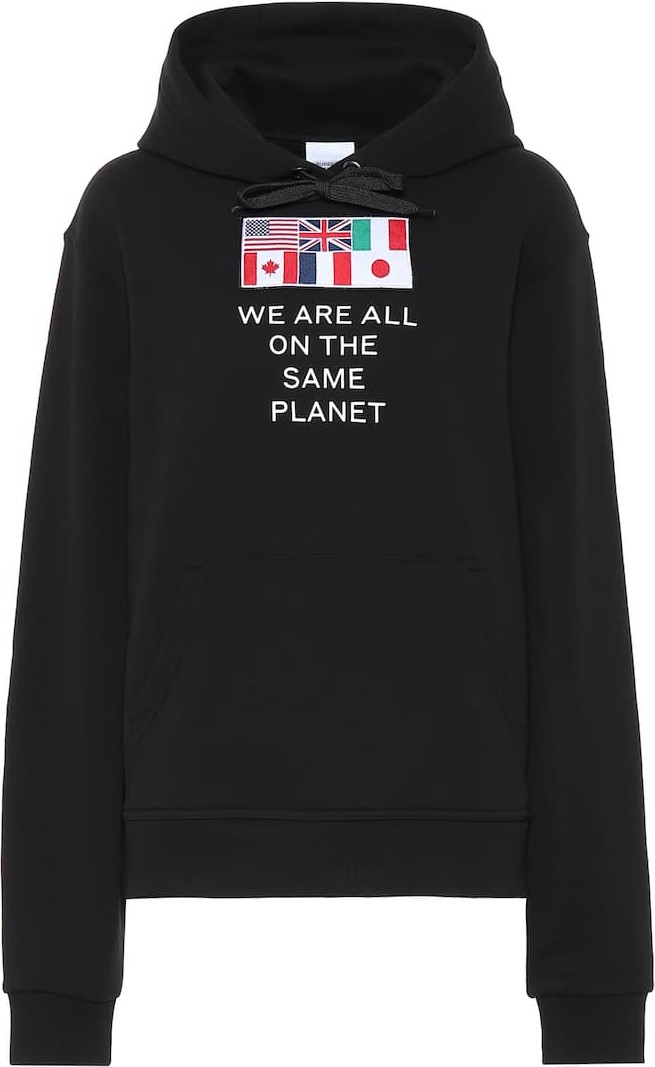 Burberry London England Appliquéd cotton-jersey hoodie