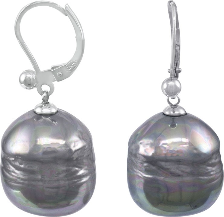 Majorica Baroque Pearl Drop Earrings, Gray