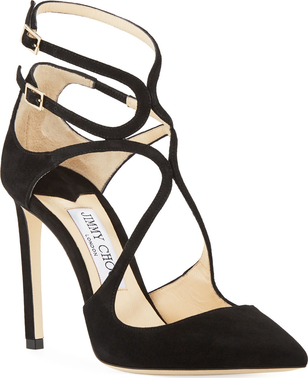 Jimmy Choo Lancer Suede Caged 100mm Pumps