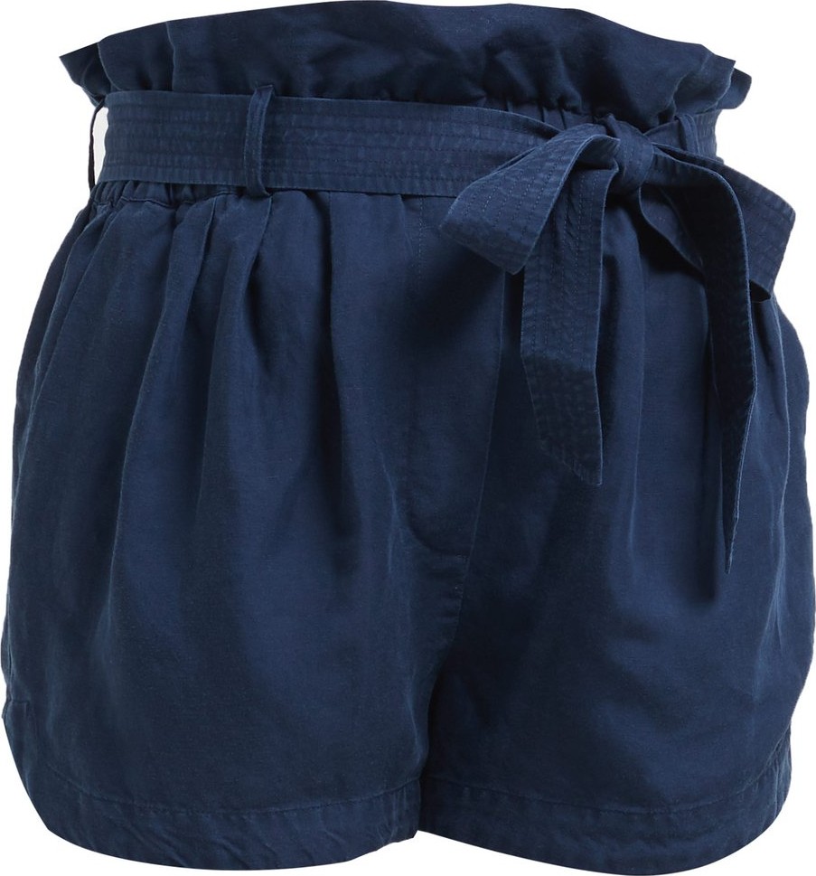 FRAME DENIM Paperbag-waist linen-blend shorts