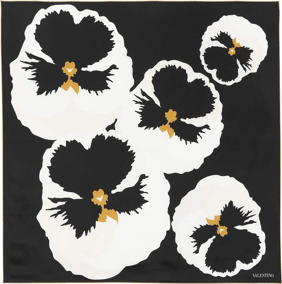 Valentino Floral-printed silk scarf