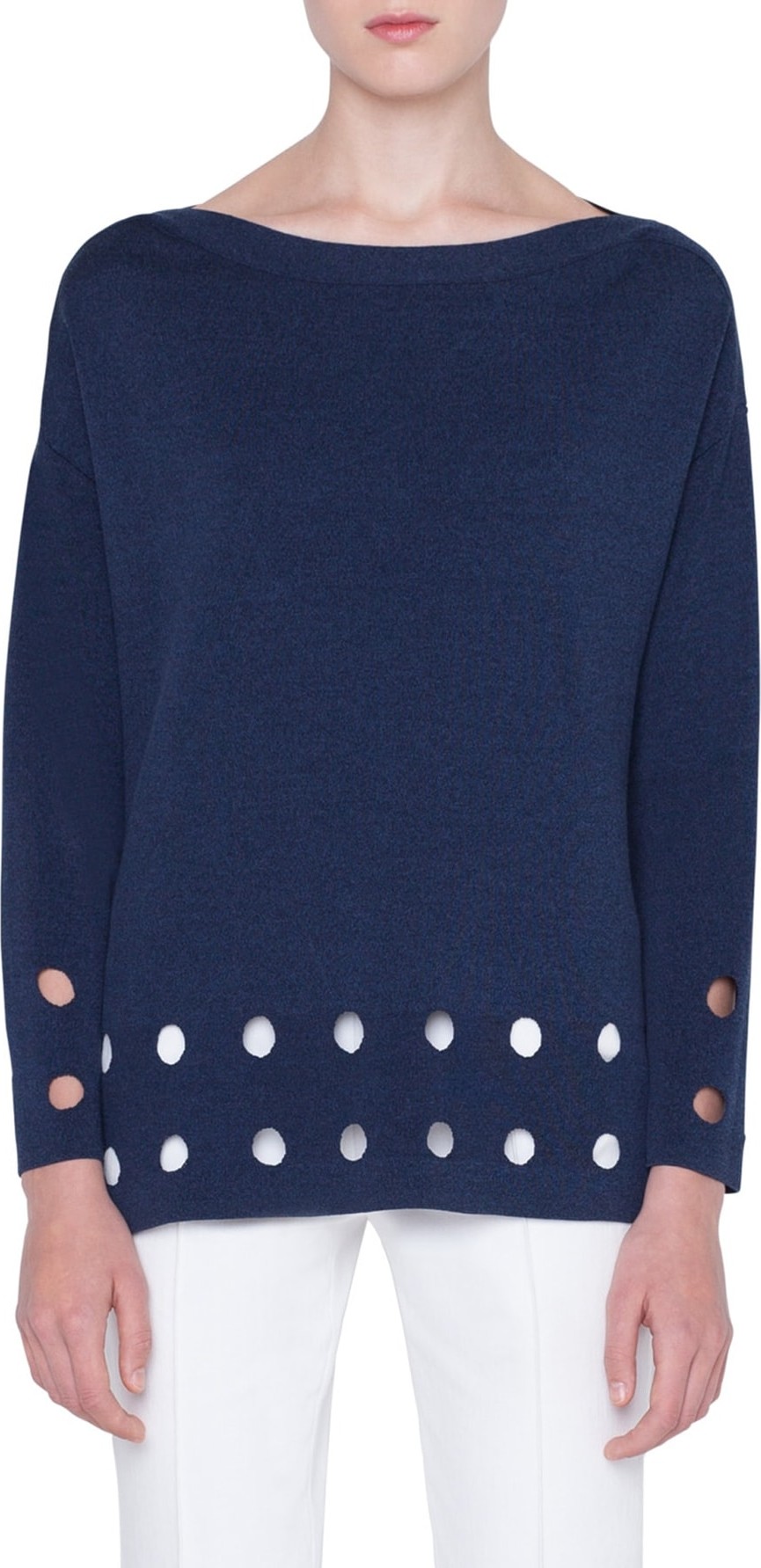 Akris Punto Laser Cut Hem Sweater