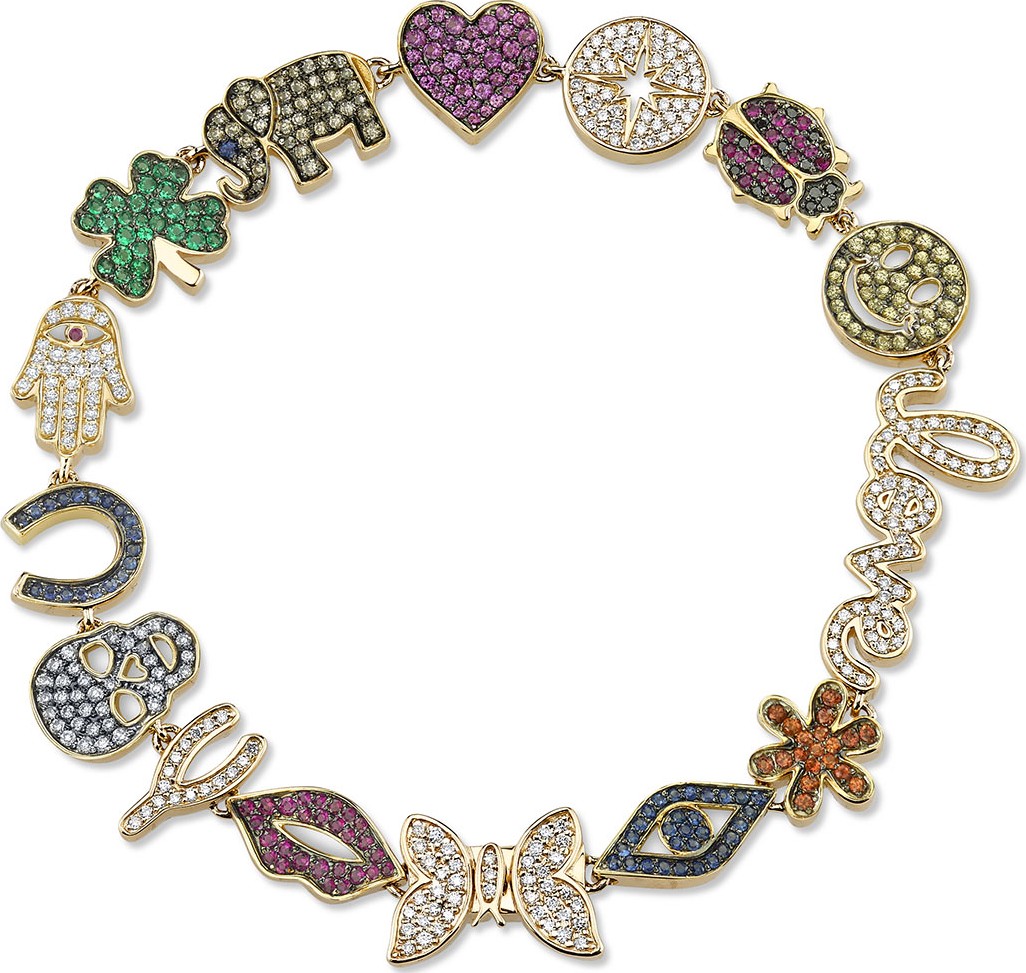 Sydney Evan 15th Anniversary Diamond & Sapphire Charm Bracelet