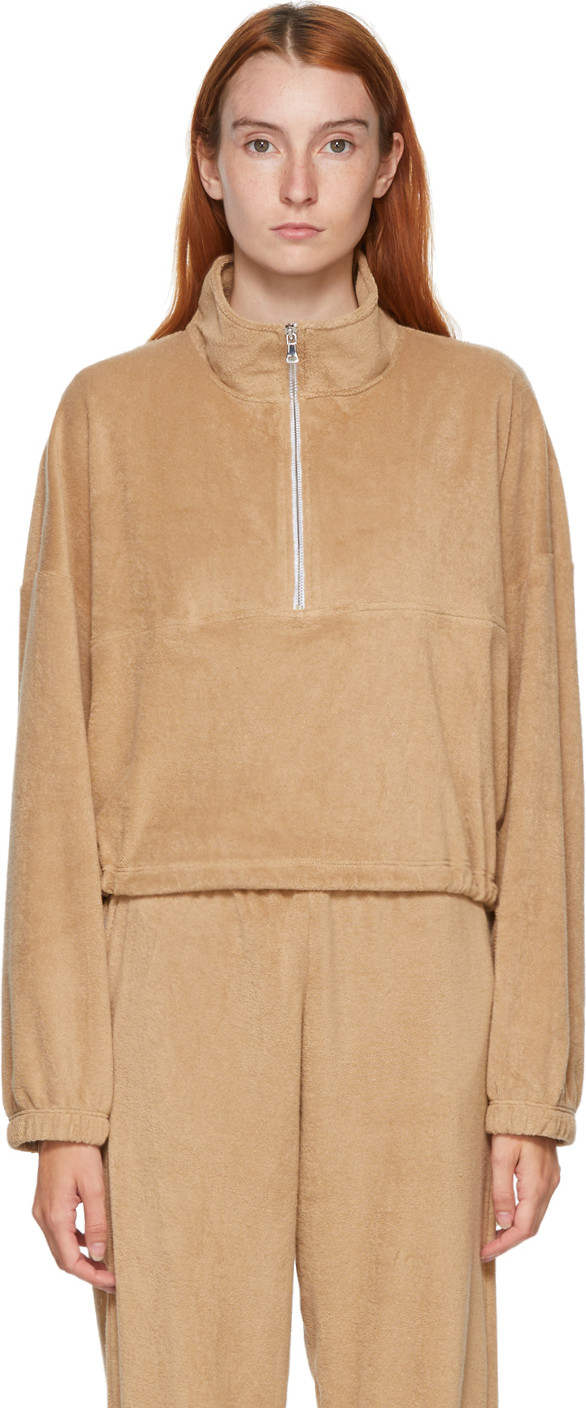 Gil Rodriguez - SSENSE Exclusive Beige Terry Diana Half-Zip Sweatshirt