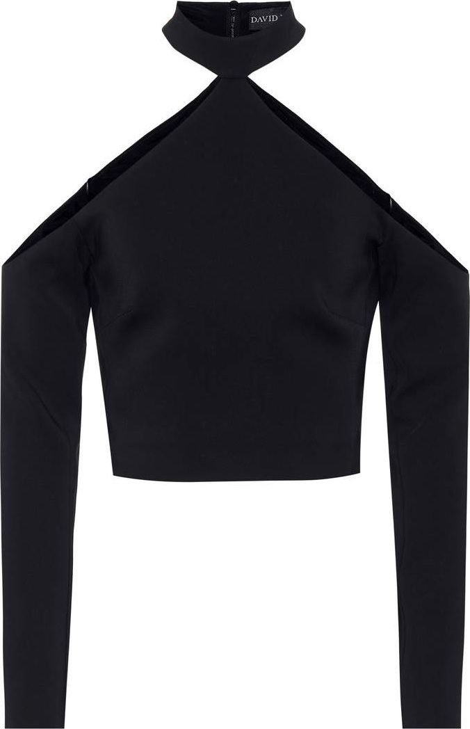 David Koma Cropped crêpe top
