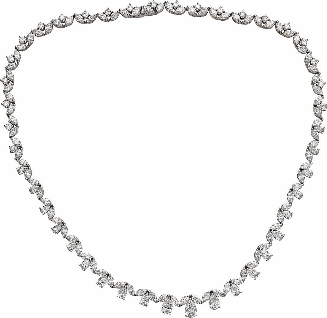 ZYDO Unique 18k White Gold Mixed-Diamond Necklace