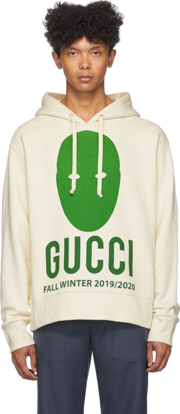 Gucci Off-White & Green Manifesto Hoodie