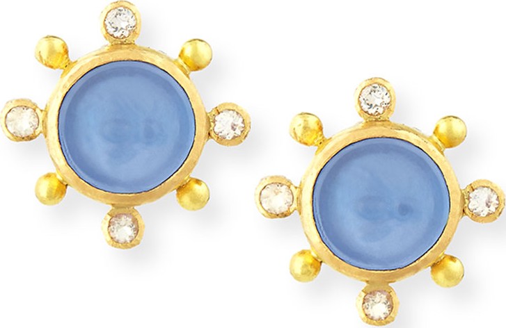 Elizabeth Locke 19K Tiny Bee Stud Earrings