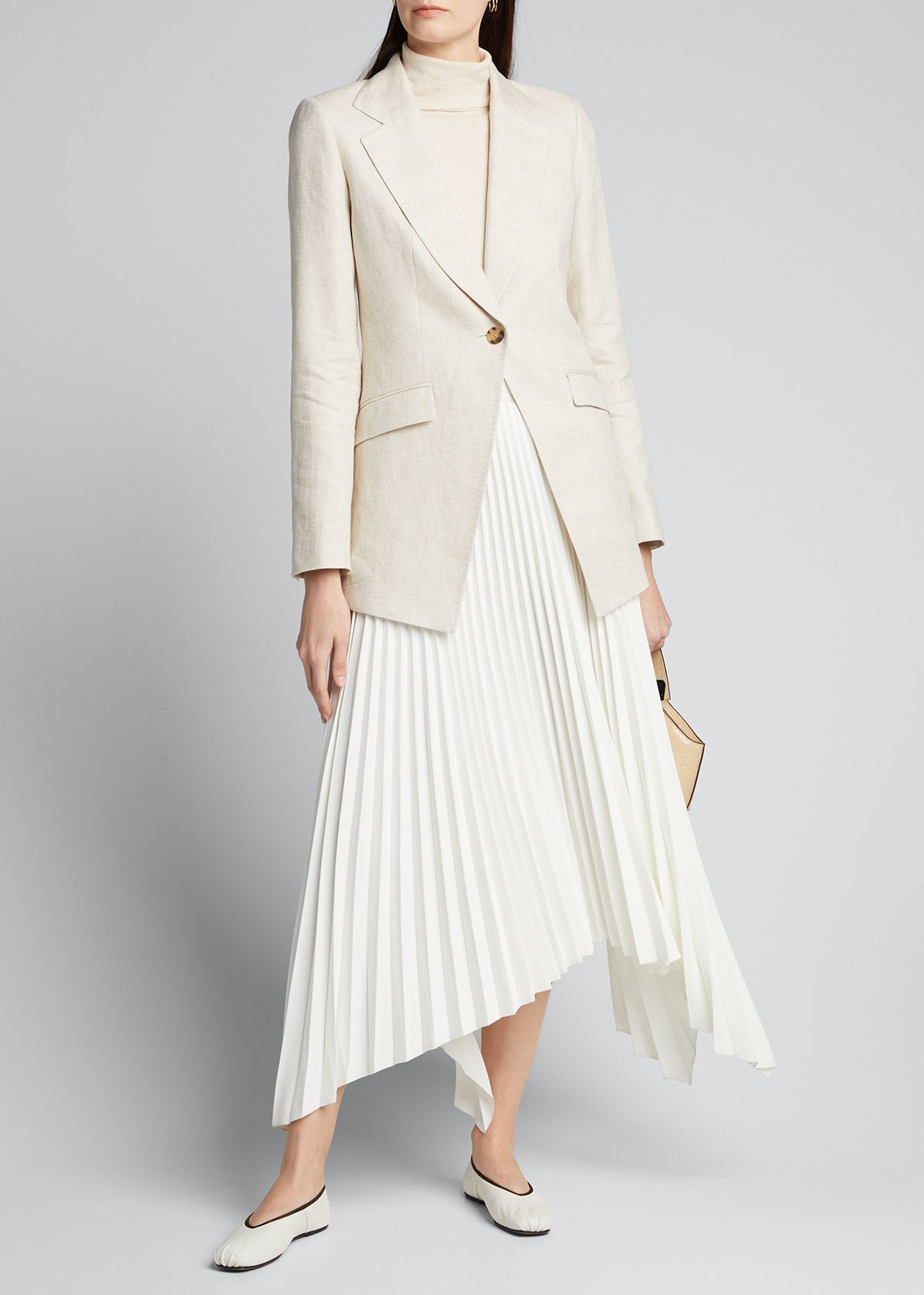 Lafayette 148 New York Virginia Linen One-Button Blazer