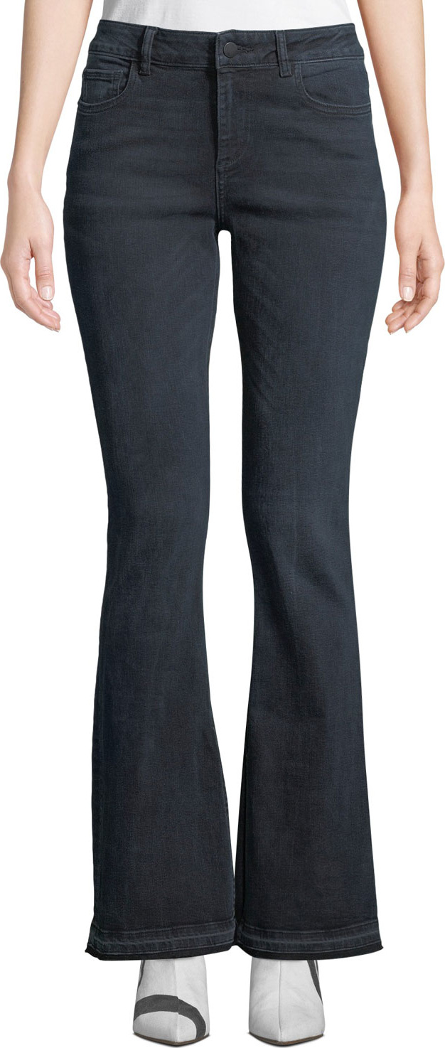 DL1961 Bridget Instasculpt Mid-Rise Boot-Cut Jeans with Released Hem