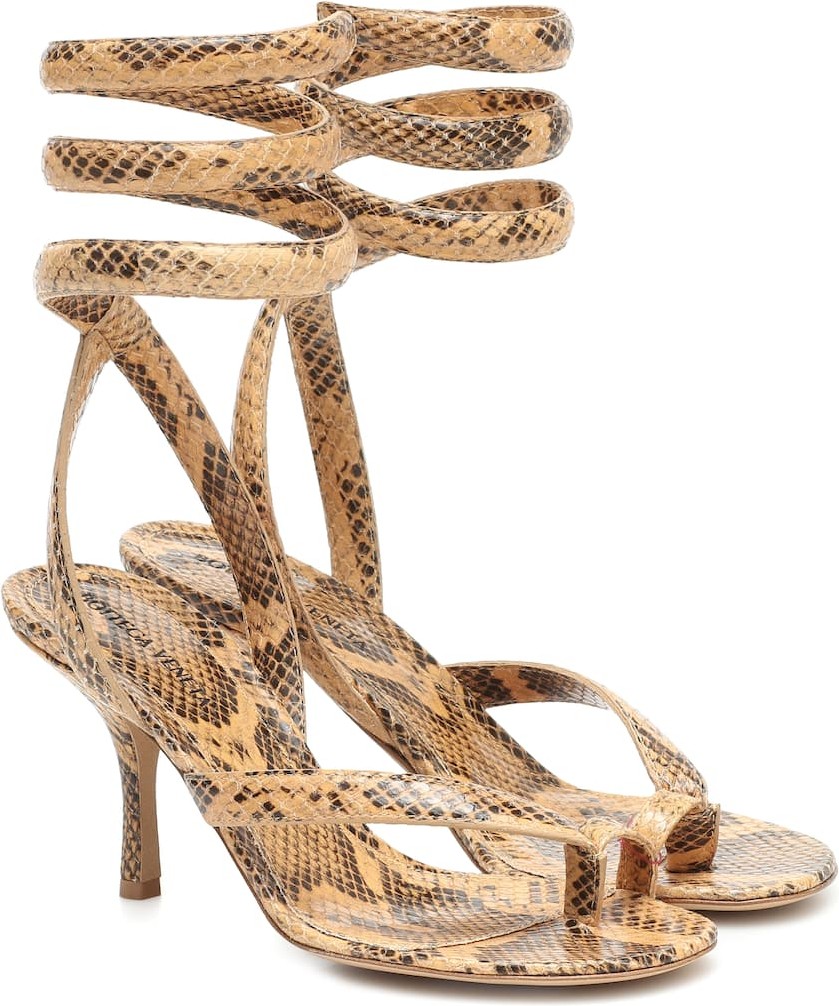 Bottega Veneta Snake-effect leather sandals