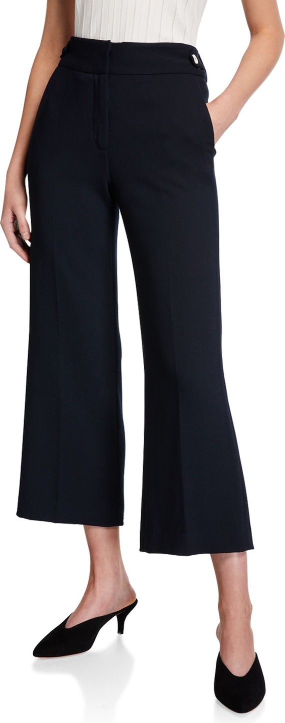Veronica Beard Aubrie High-Rise Cropped Pants