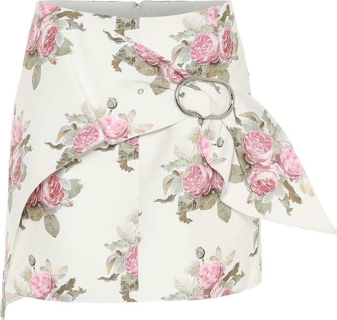 Paco Rabanne Floral cotton-blend miniskirt