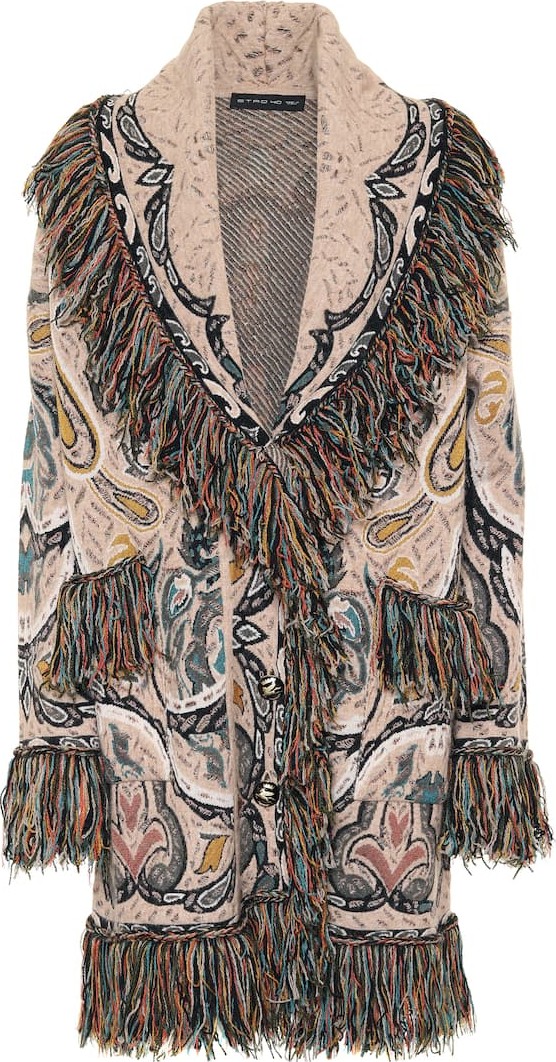 Etro Fringed wool-blend cardigan
