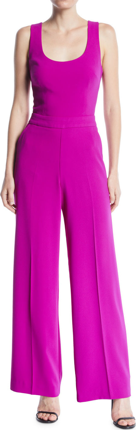 Trina Turk Scoop-Neck Sleeveless Wide-Leg Jumpsuit