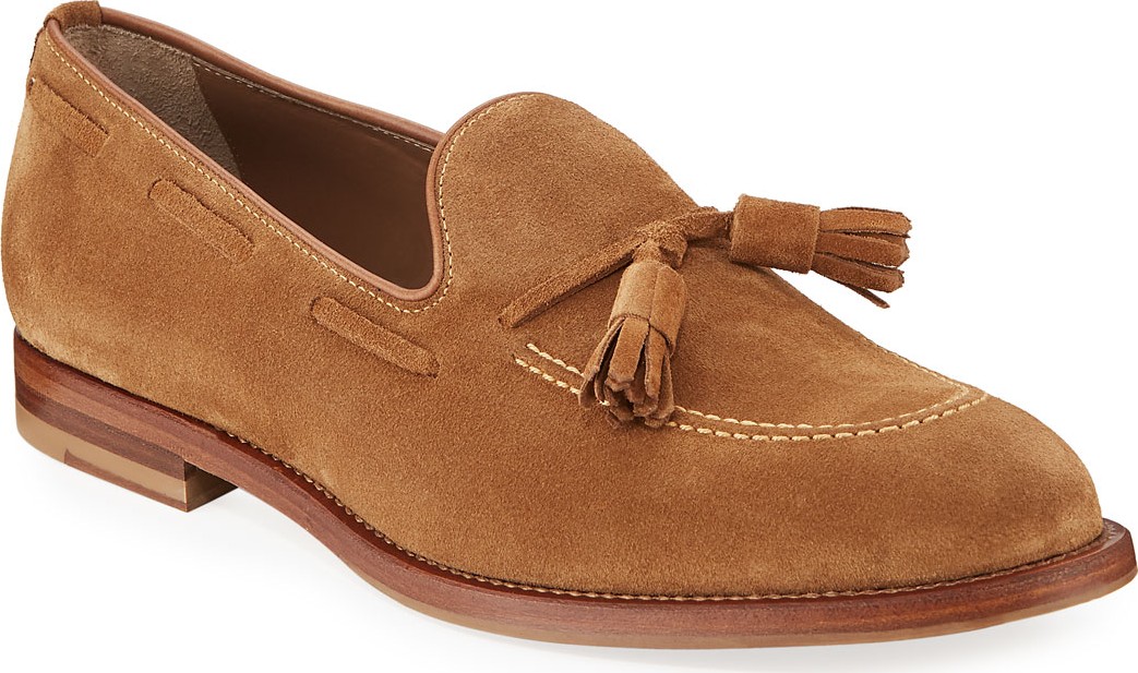 Brunello Cucinelli Men's Tassel Suede Loafers