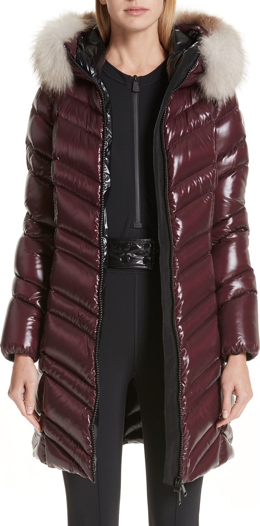 Moncler Fulmar Hooded Down Puffer Coat with Removable Genuine Fox Fur Trim