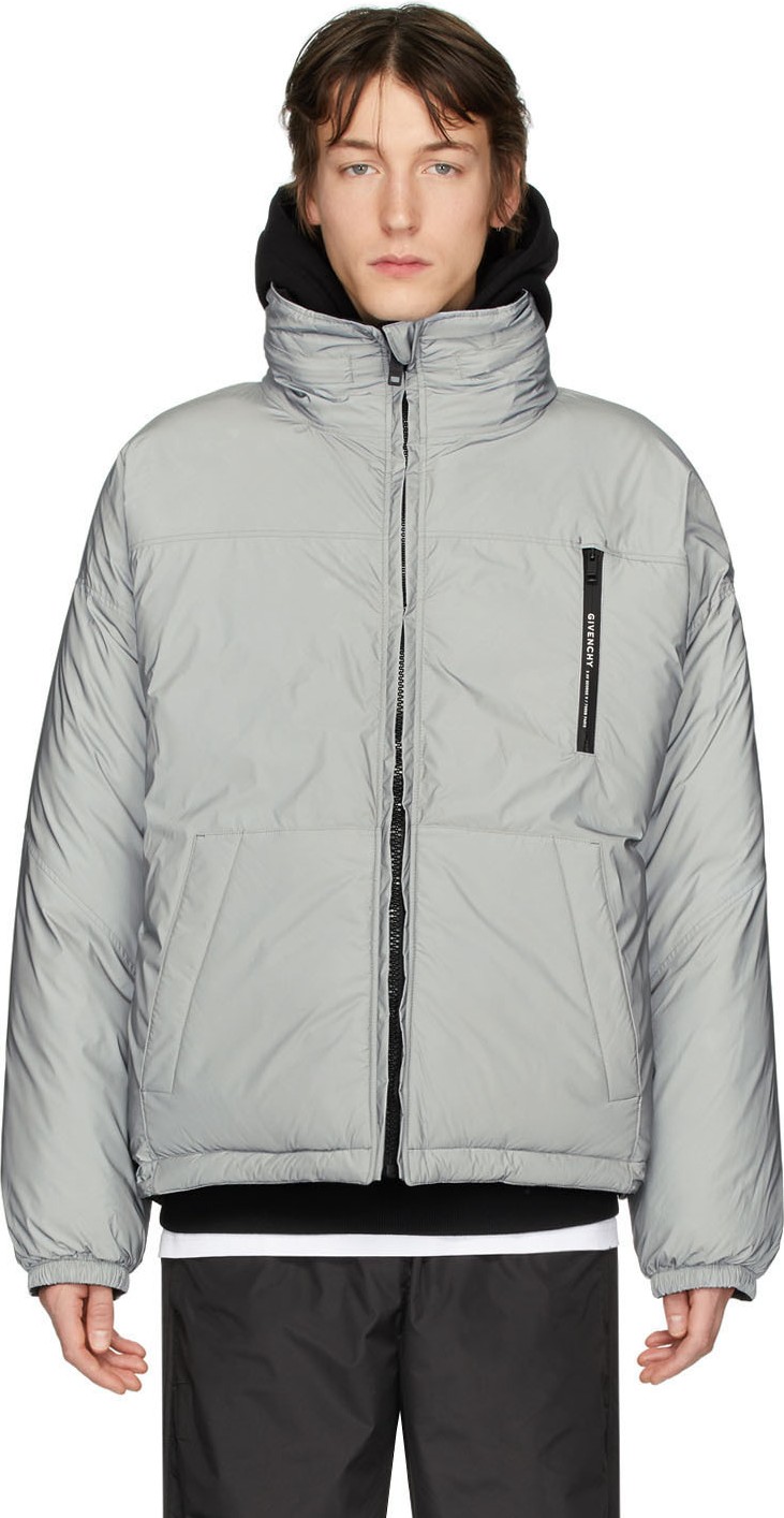 Givenchy Reversible Silver Reflective Puffer Jacket