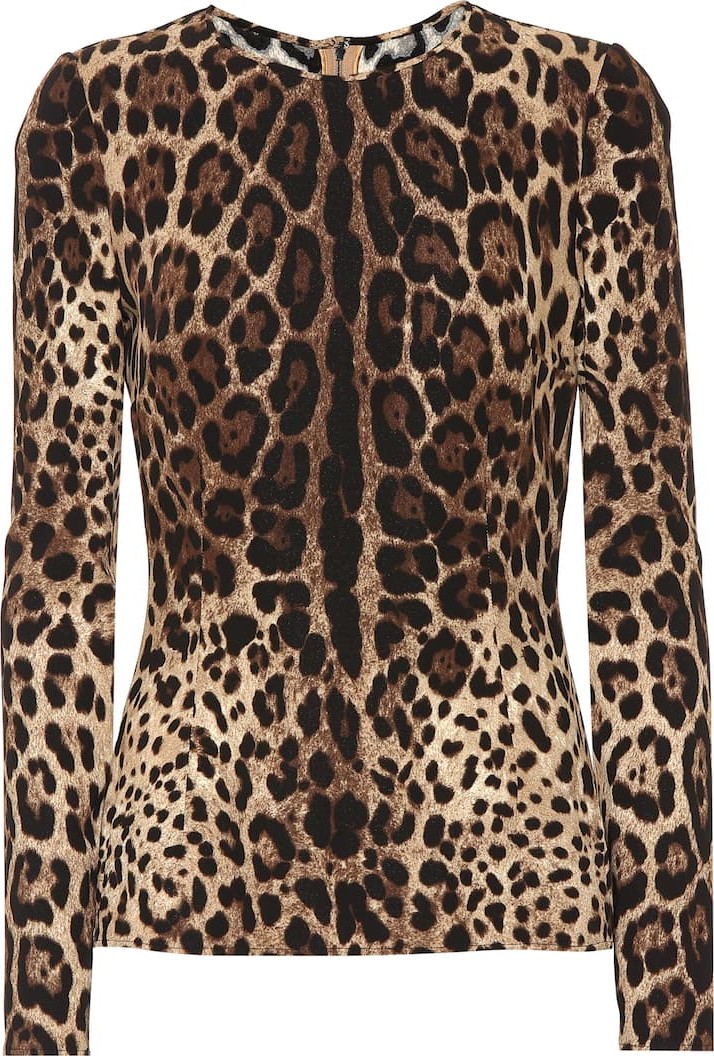 Dolce & Gabbana Leopard print stretch crêpe top