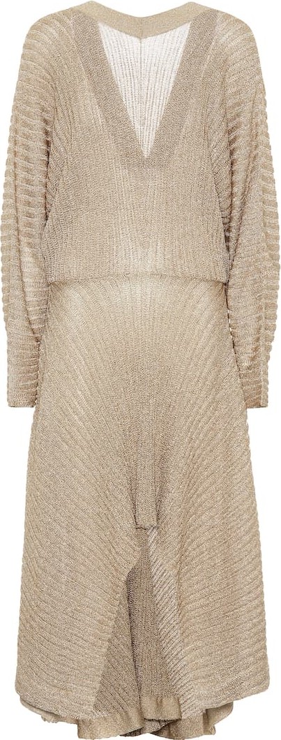 Chloe Lamé knit midi dress