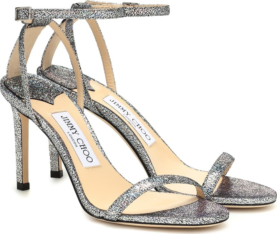 Jimmy Choo Minny 85 metallic leather sandals