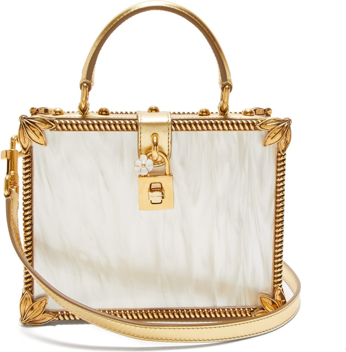 Dolce & Gabbana Dolce Box floral-embellished box bag