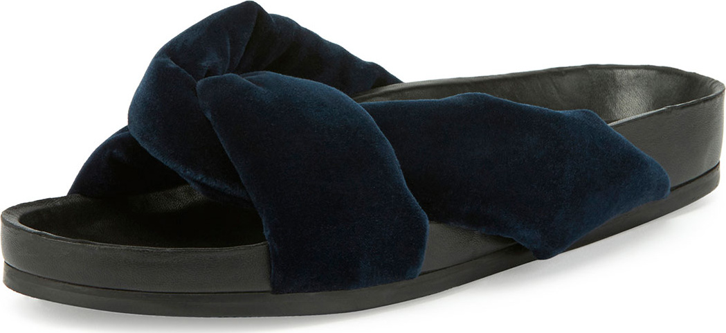 Chloe Crisscross Velvet Slide Sandal