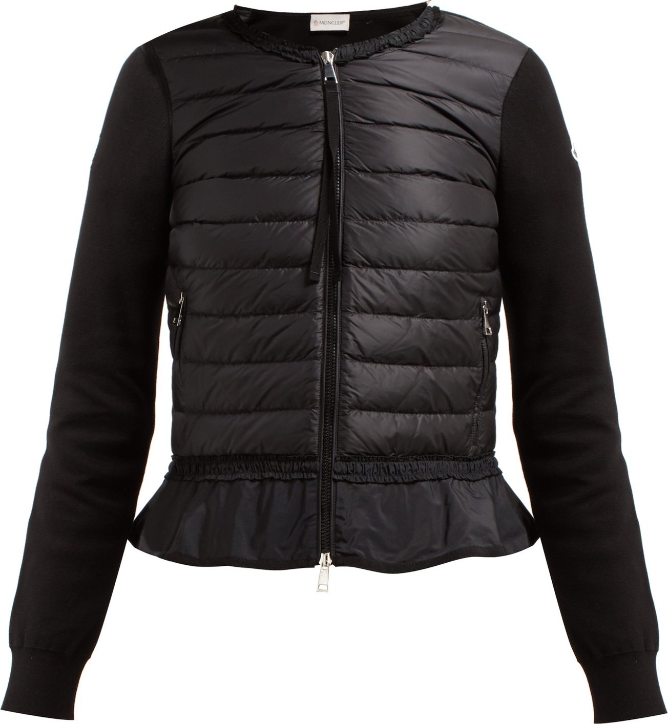 Moncler Quilted-panel zip-through cotton cardigan