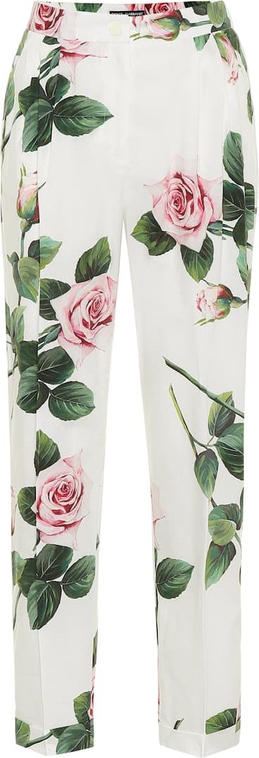 Dolce & Gabbana Floral cotton cigarette pants