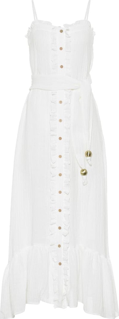 Lisa Marie Fernandez Linen-blend gauze maxi slip dress