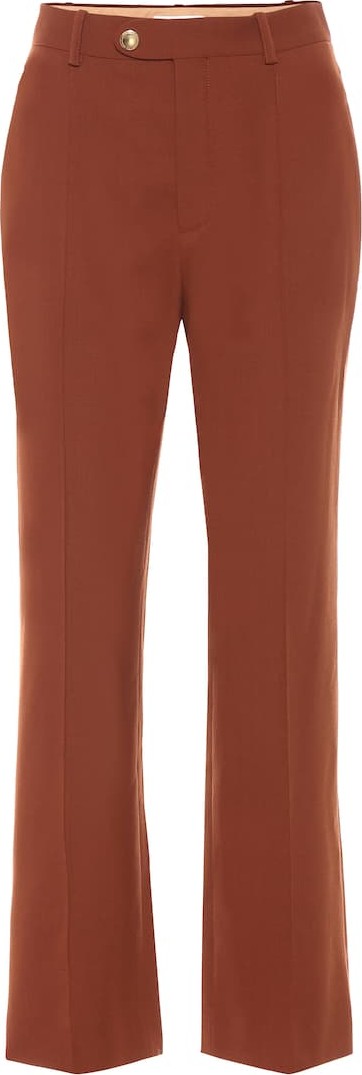 Chloe High-rise stretch-wool pants