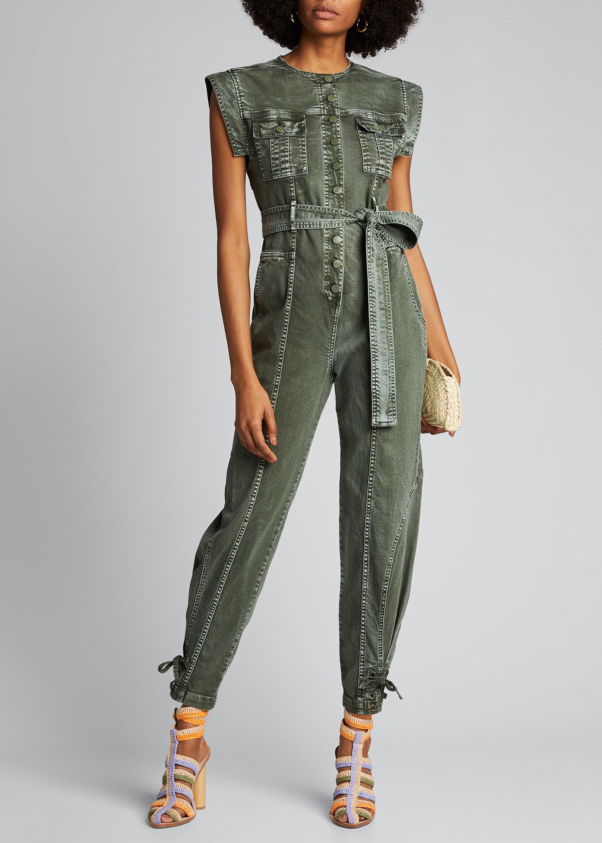 Ulla Johnson Adair Sleeveless Tie-Waist Jumpsuit