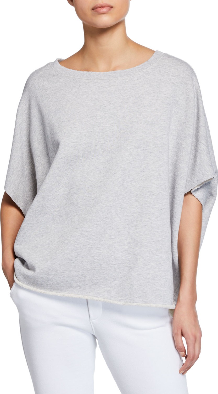 FOREO Raw-Edge Cotton Scoop-Neck Capelet Tee