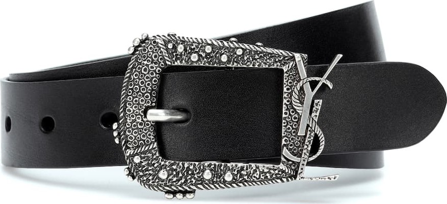 Saint Laurent Cheyenne Monogram leather belt