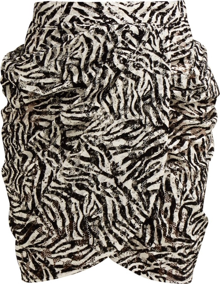 Dundas Flocked-lace mini skirt