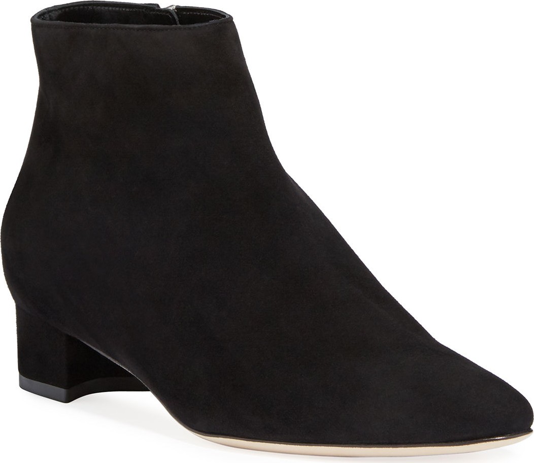 Manolo Blahnik Crik Suede Ankle Booties