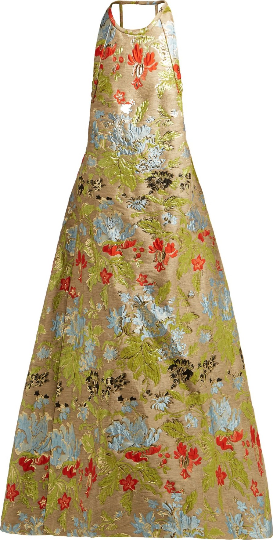 ROCHAS Halterneck floral brocade gown