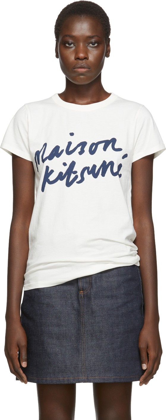 Maison Kitsune Off-White Handwriting T-Shirt