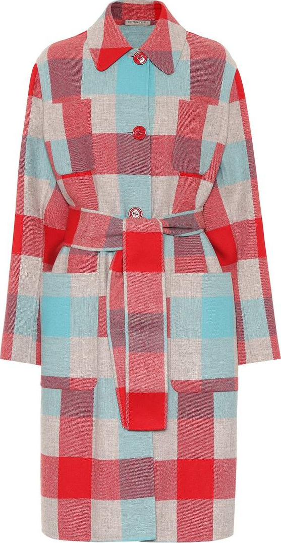 Bottega Veneta Plaid wool and cashmere coat