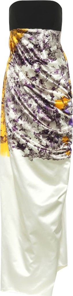 Dries Van Noten Floral cotton and silk satin gown