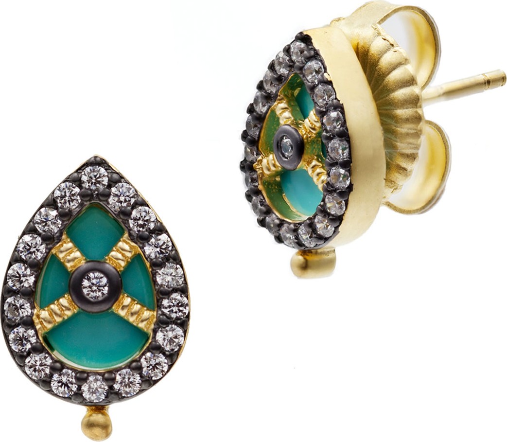 Freida Rothman Color Theory Teardrop Stud Earrings, Turquoise