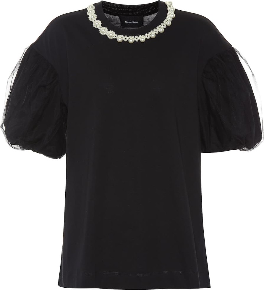 Simone Rocha Embellished cotton top