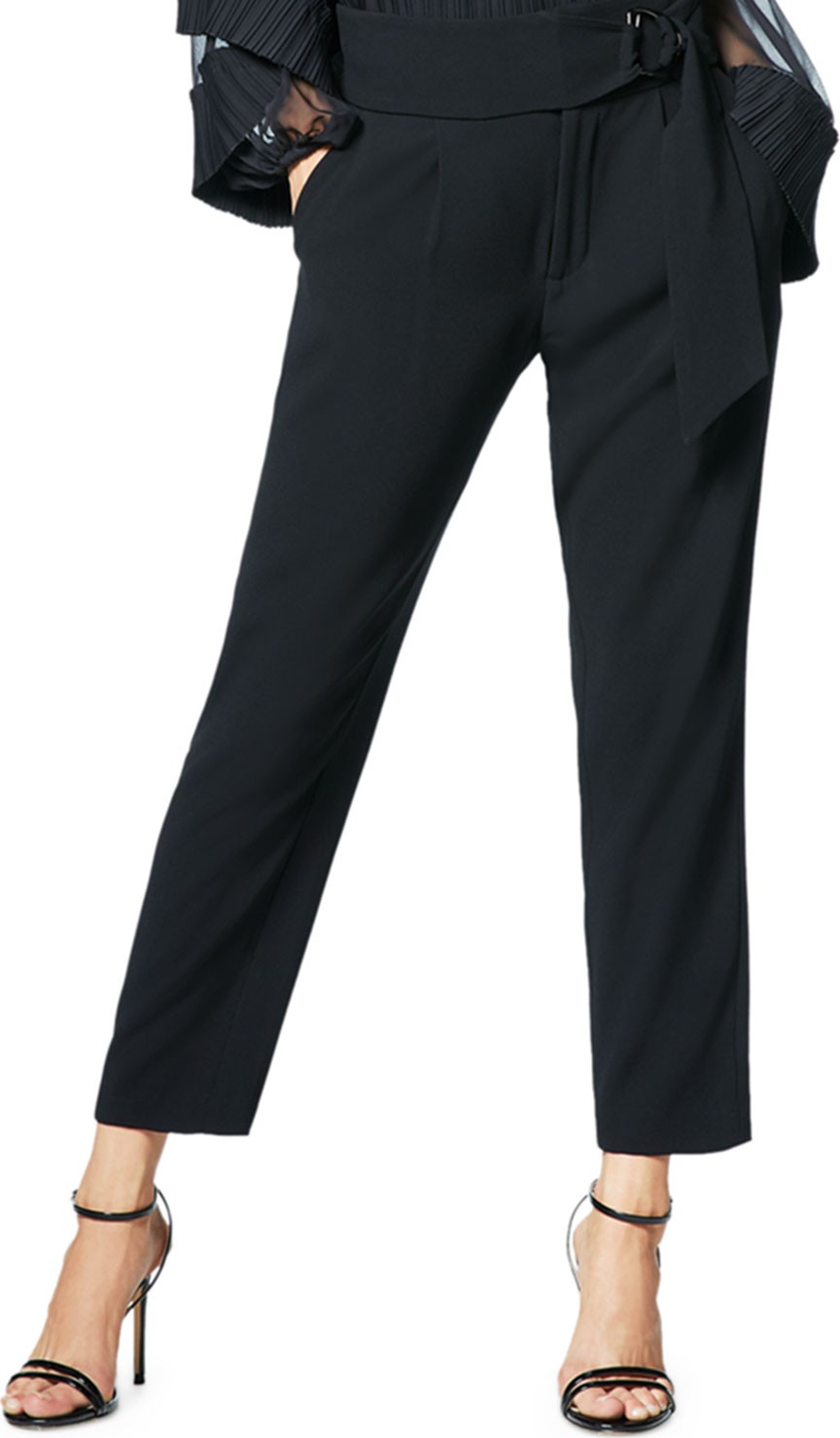 Ramy Brook Hudson Belted Straight-Leg Pants