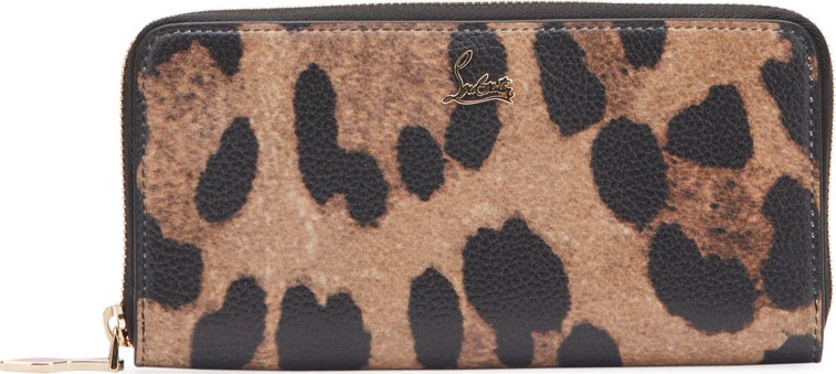Christian Louboutin Panettone Leopard-Print Leather Zip Wallet