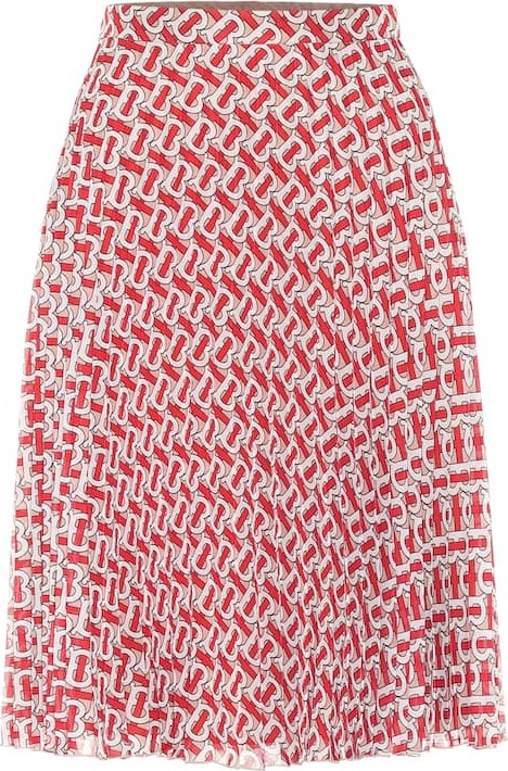 Burberry London England Monogram pleated chiffon skirt