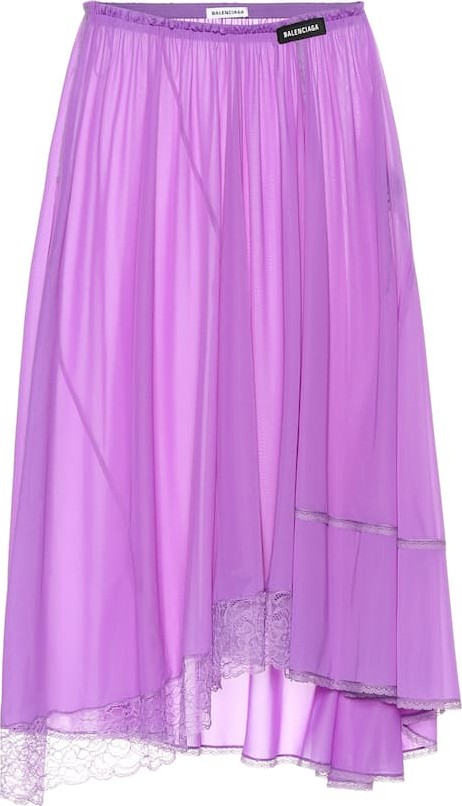 Balenciaga Lace-trimmed jersey skirt