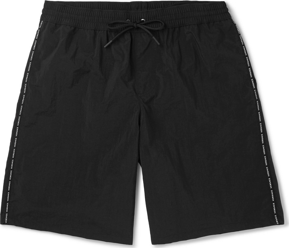 Versace Long-Length Logo-Print Swim Shorts